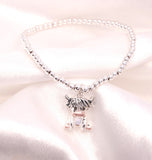 Stretch Charm Bracelet with Silver Coloured Beads and Rosie Highland Cow Charm
