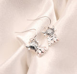 Silver Coloured Twyla the Long Horn Highland Cow Drop Earrings, Rhodium Plated
