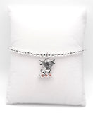 Stretch Charm Bracelet with Silver Coloured Beads and Twyla Highland Cow Charm