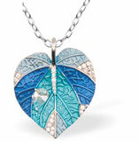 Designer Rain Forest Leaves Necklace in Various Blues
Hypoallergenic: Nickel, Lead and Cadmium Free
27mm in size, 18" Chain
Colour:&nbsp;Blue
Delivered in a soft, black, velveteen pouch