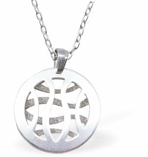 Round Sea Scape  Necklace, Silver Coloured, Rhodium Plate