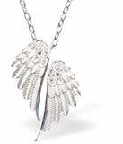 Silver Coloured Angel Wings Necklace, Rhodium Plate