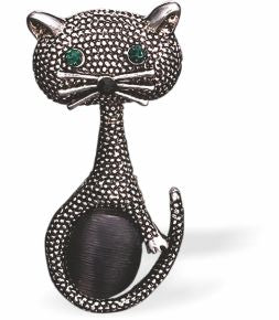 Beautiful Black Cat Brooch

in Blues and Greens
60mm in size&nbsp;
Hypoallergenic: Nickel, Lead and Cadmium Free
Delivered in a soft, black, velveteen pouch