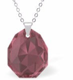 Austrian Crystal Multi Faceted Miniature Majestic Cut Teardrop Necklace in  Scarlet Red