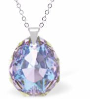 Austrian Crystal Multi Faceted Miniature Majestic Cut Teardrop Necklace Vitrail Light in Colour 12mm in size See matching earrings MA29 Delivered in a soft, black, velveteen pouch