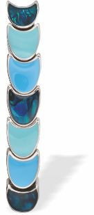 Paua Shell Crescent Stretch Bracelet, Rhodium Plated