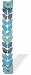 Paua Shell Leaves Bracelet, Rhodium Plated