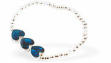 Paua Shell Triple Hearts Stretch Bracelet