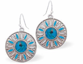 Paua Shell Sun Drop Earrings
25mm, Rhodium Plated

Hypoallergenic: Nickel, Lead and Cadmium free
Delivered in a soft, black, velveteen pouch