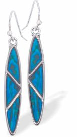 Paua Shell Tribal Drop Earrings
30mm, Rhodium Plated

Hypoallergenic: Nickel, Lead and Cadmium free
Delivered in a soft, black, velveteen pouch