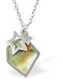 Paua Shell Stars in the Firmament Necklace, Rhodium Plated