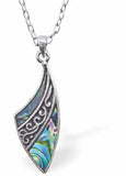 Paua Shell Sails Necklace, Rhodium Plated