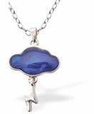 Natural Paua Shell Storm Cloud Necklace, Rhodium Plated