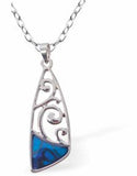 Natural Paua Shell Celtic Necklace, Rhodium Plated