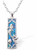 Natural Paua Shell Mermaid Necklace, Rhodium Plated