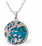 Natural Paua Shell Cats Necklace, Rhodium Plated