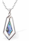 Natural Paua Shell Kite Necklace, Rhodium Plated