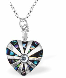 Paua Shell Bursting with Love Necklace
20mm, Rhodium Plated

18" Chain
Hypoallergenic: Nickel, Lead and Cadmium free
Delivered in a soft, black, velveteen pouch