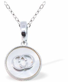 Iridescent Lustre Charm Pendant, Silver Coloured - 15mm in size | Byzantium Collection