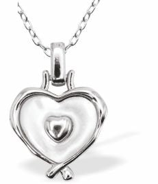 Iridescent Necklace with Loving Heart, Silver Coloured
Hypoallergenic: Rhodium Plated, Nickel, Lead and Cadmium Free

20mm in size, 18" Rhodium Plated Chain

Delivered in a soft, black, velveteen pouch