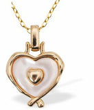 Iridescent Necklace Loving Heart, Golden Framed