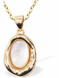 Iridescent Oval Necklace, Golden Framed