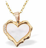 Iridescent Necklace Loving Heart, Golden Framed