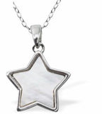 Iridescent Star Necklace, Silver Coloured
