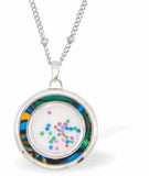 Special PVD Silver Coloured Halo Necklace with Central Dancing Dots
