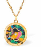 Special PVD Golden Round Necklace with Central Clover