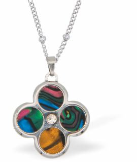 Special PVD Daisy Necklace Silver Coloured
Silver coloured chain with Paua Shell inset
Hypoallergenic; Free from cadmium, lead and nickel
20mm in size
Colour: Silver coloured and Crystal