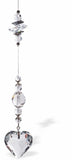 Austrian Crystal Suncatcher Multi-Faceted Large Heart Drop with multiple crystals. Drop: 32cm from hanging loop to bottom (Approximate) Hang in the window or near a light source for full effect Loved by everyone, Suncatchers are a great gift for any occasion Brightens every space with reflected sunlight to instill calm and peace into a room