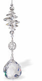 Austrian Crystal Suncatcher, Multi-faceted Crystals with 30mm Sphere Crystal Drop and Rhodium Plated Circular Jazzy Link