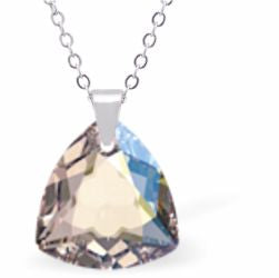 Embellished with Crystals by Swarovski® Multi Faceted Trilliant Cut Necklace Clear Crystal Shimmer in Colour 14.5mm in size Choice of 18" Stainless Steel or Sterling Silver Chain Hypo allergenic: Free from Lead, Nickel and Cadmium See matching earrings TR11 Delivered in a soft, grey, velveteen pouch