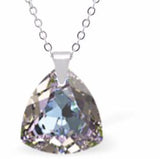 Austrian Crystal Multi Faceted Trilliant Cut Necklace Vitrail Light in Colour 14.5mm in size Choice of 18" Stainless Steel or Sterling Silver Chain Hypo allergenic: Free from Lead, Nickel and Cadmium See matching earrings TR33 Delivered in a soft, black, velveteen pouch