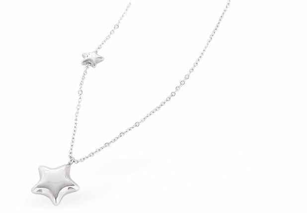 Silver Coloured Funky Stars Necklace