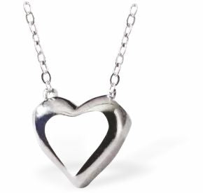 Silver Coloured Hollow Heart Necklace