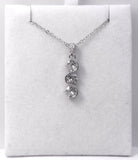 Silver Coloured Necklace with &nbsp;Crystal Triple Drop - 20mm in size | Byzantium Collection - styled shot