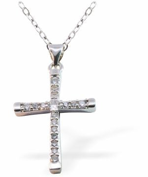 C039 - Silver Coloured Rustic Cross Necklace