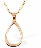 GP87 - Golden Hollow Teardrop Titanium Steel Necklace, 18" Chain