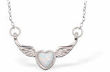 Glowing Opalite Winged Heart necklace