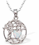 Tree of Life with Glowing Opalite Heart necklace