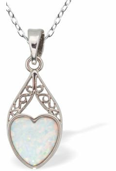 Glowing Opalite Filigree Heart Necklace
16mm, 18" chain
Rhodium Plated
Hypoallergenic: Nickel, Lead and Cadmium free
Delivered in a soft, black, velveteen pouch