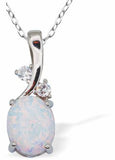 Glowing Opalite Oval with Crystal Necklace