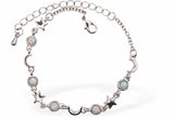Glowing Opalite Moon and Star Bracelet