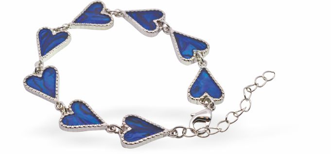 Paua Shell Embellished Multi-Heart Bracelet