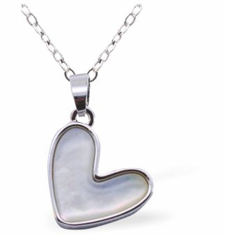 Iridescent Love Heart Pendant, Silver Coloured