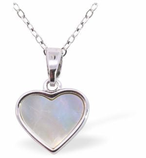 Iridescent Heart Pendant, Silver Coloured - 17mm in size | Byzantium Collection