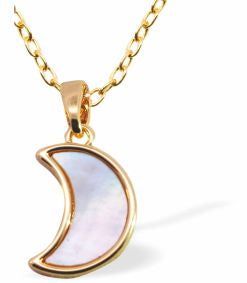 Iridescent Moon Pendant, Golden Framed - 20mm in size | Byzantium Collection