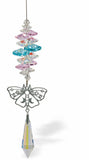 Suncatcher, Multi -faceted  Austrian Crystal with Ornate Butterfly Link